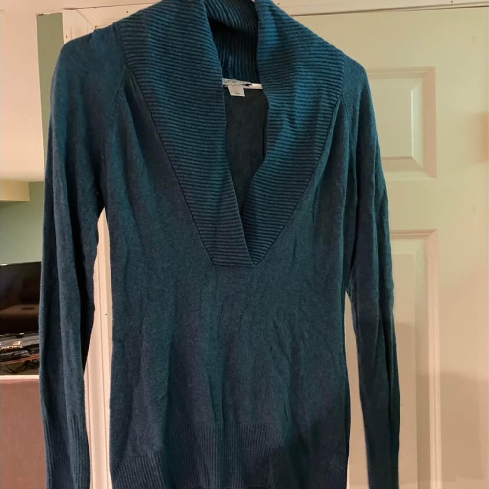 Teal V-Neck Women's Sweater